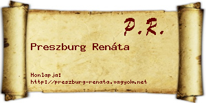 Preszburg Renáta névjegykártya